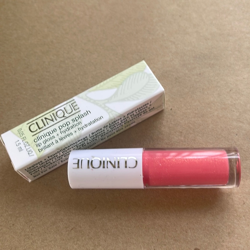CLINIQUE pop splash lip gloss + hydration New in Box #12 Rosewater Pop 1.5ml
